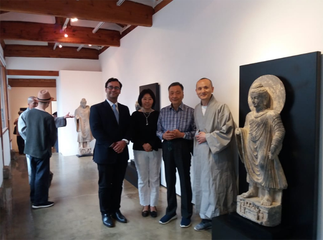 Gandhara smiling Buddha in Seoul at Artlink gallery. Dr Esther Park curated this exhibition