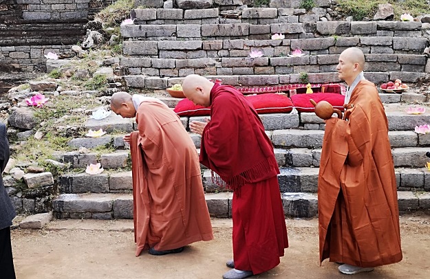 Organized prayer ceremony for the peace of kashmir and world peace at Bhamala stupa